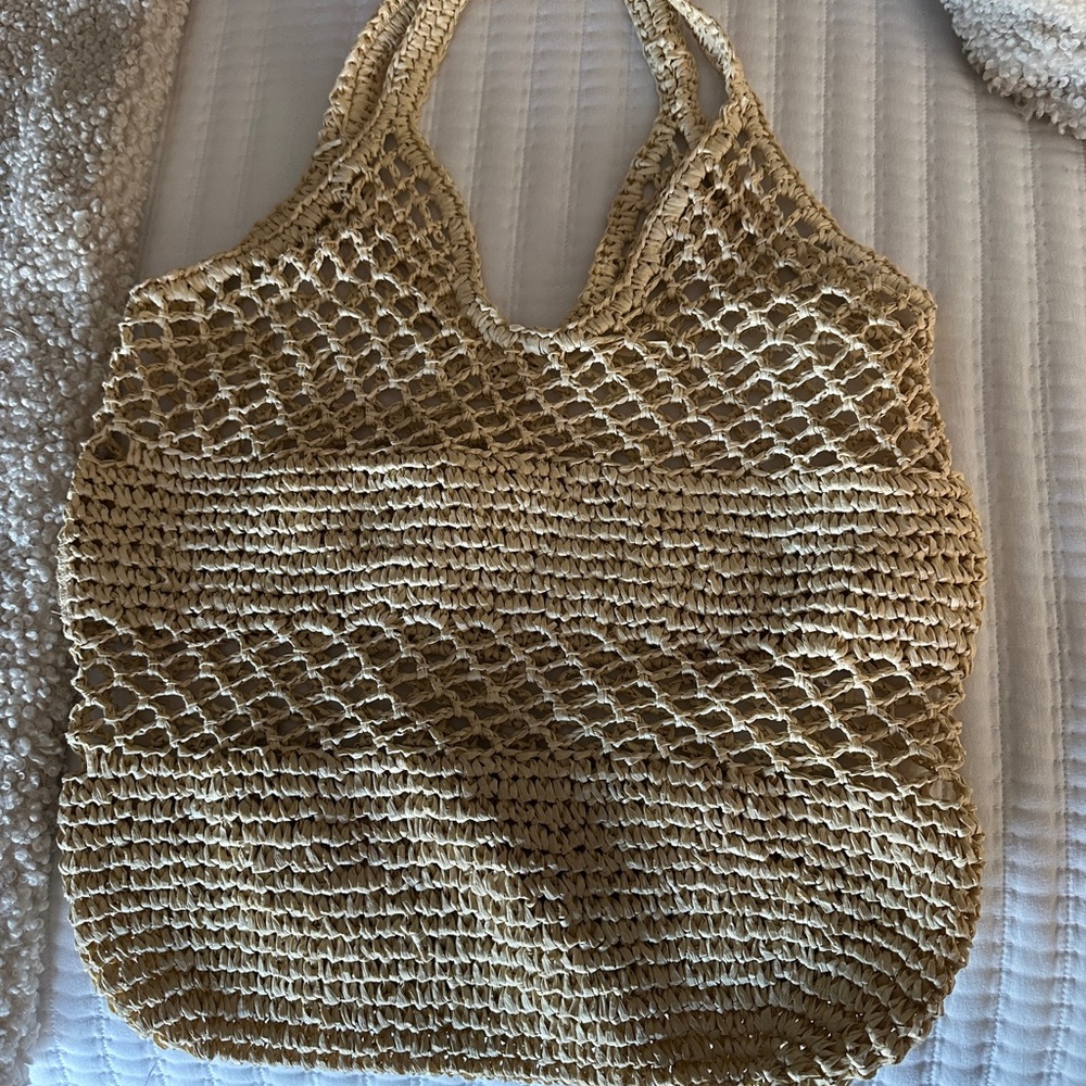 Woven Tan Tote Bag